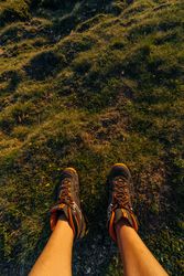 Man walking on the mountain