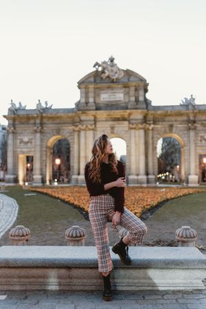 female standing in park