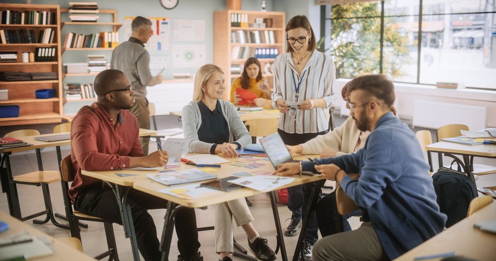 Diverse Multiethnic Adults Having a Fun Quiz Game Team Assignment