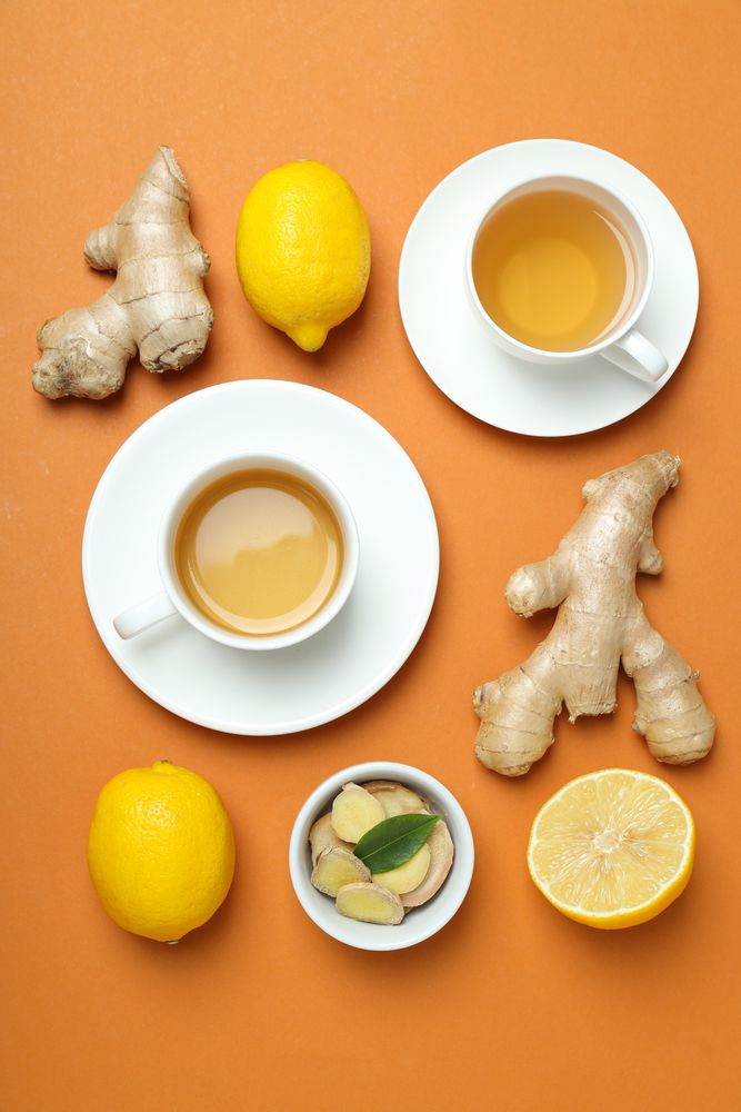 Cold treatment, healthcare concept - tea with ginger