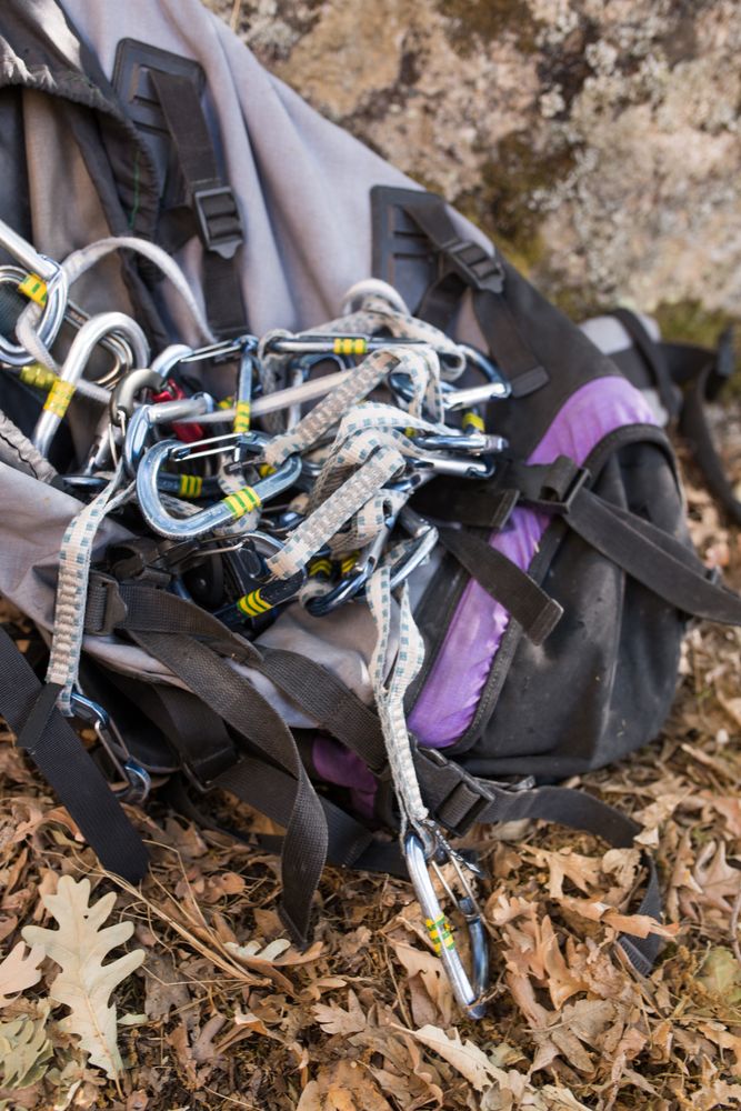 Climbing equipment ready to be used