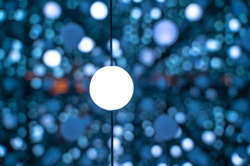 Garlands with blue lights