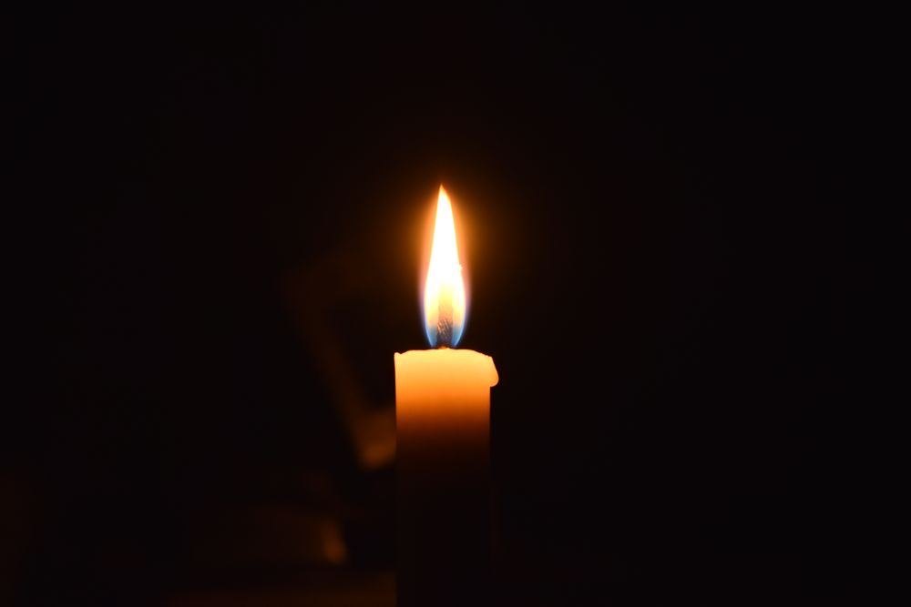Candlelight glowing in the dark