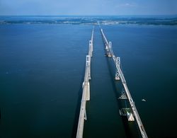 The Chesapeake Bay Bridge, Between Eastern Shore And Anapolis, Maryland ...