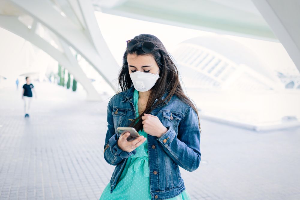 Woman using phone