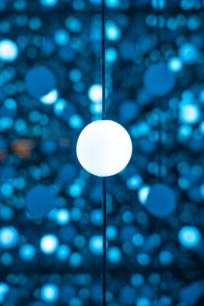 Garlands with blue lights