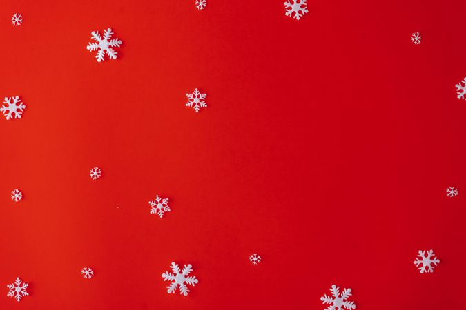 Snowflakes on red background