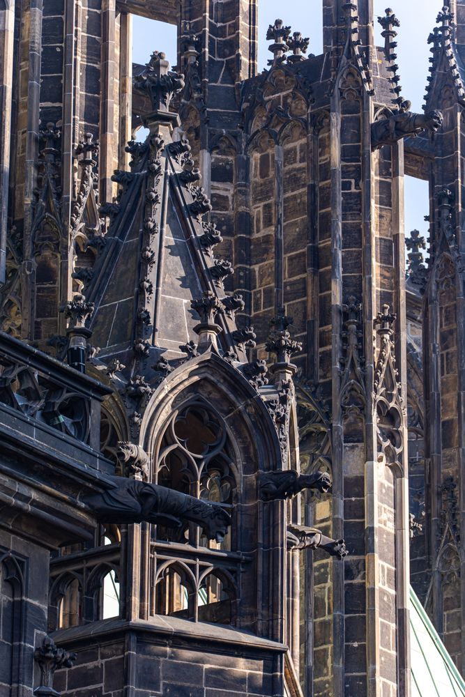 Famous buildings of St. Vitus cathedral and castle of Old Prague