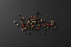Top view of peppercorns