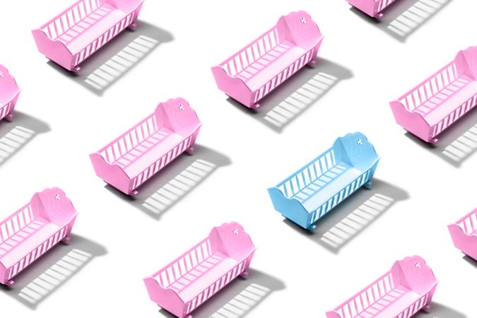 Pink and blue Baby crib pattern