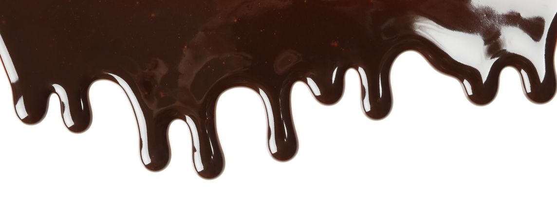 Tasty melted chocolate isolated on plain background