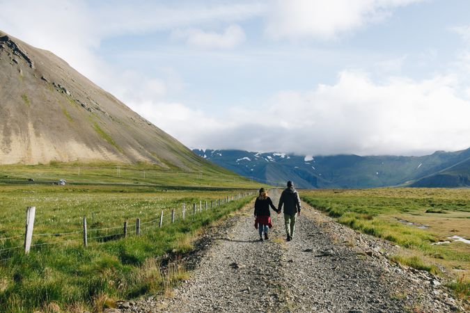 Two people on isolated trail