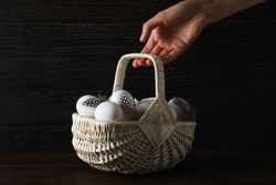 Concept of fresh and natural farm product - eggs