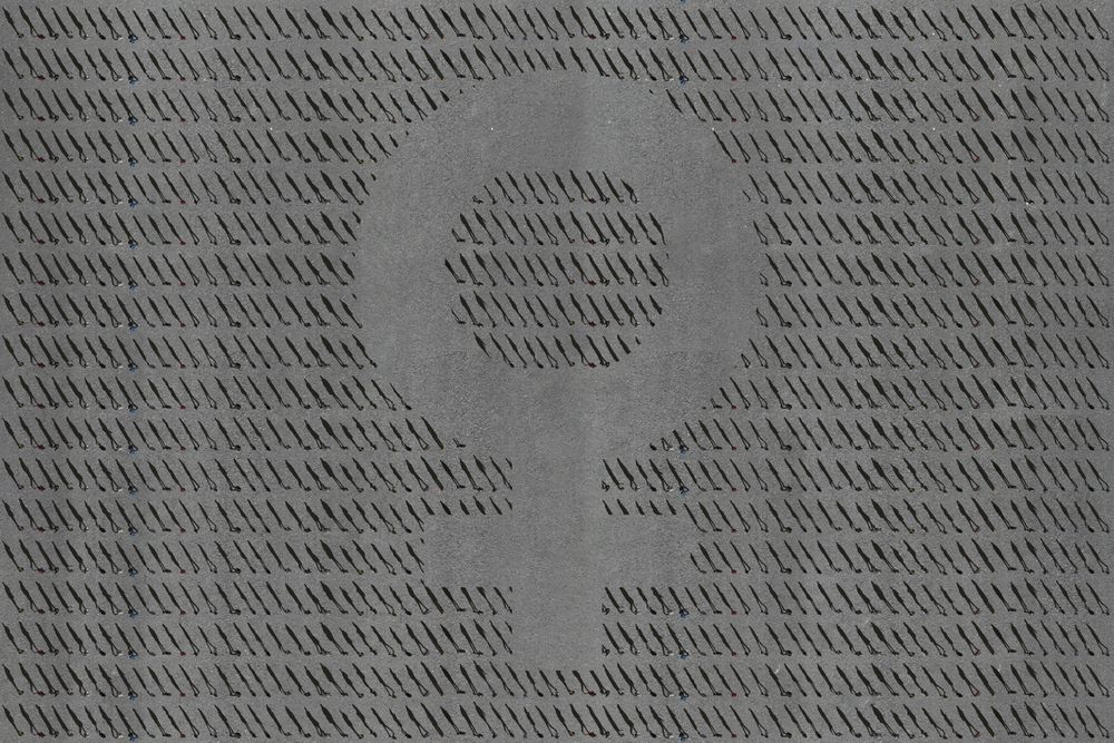 Aerial picture depicting a percentage of people who are lost due to violence towards woman