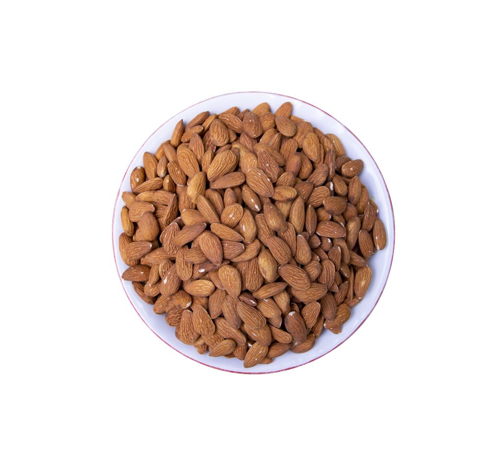 A Bowl of almond isolated on light background