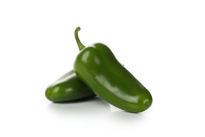Fresh green pepper isolated on blank background