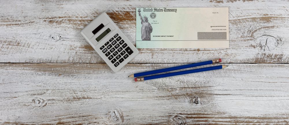 Economic impact payment check on desktop