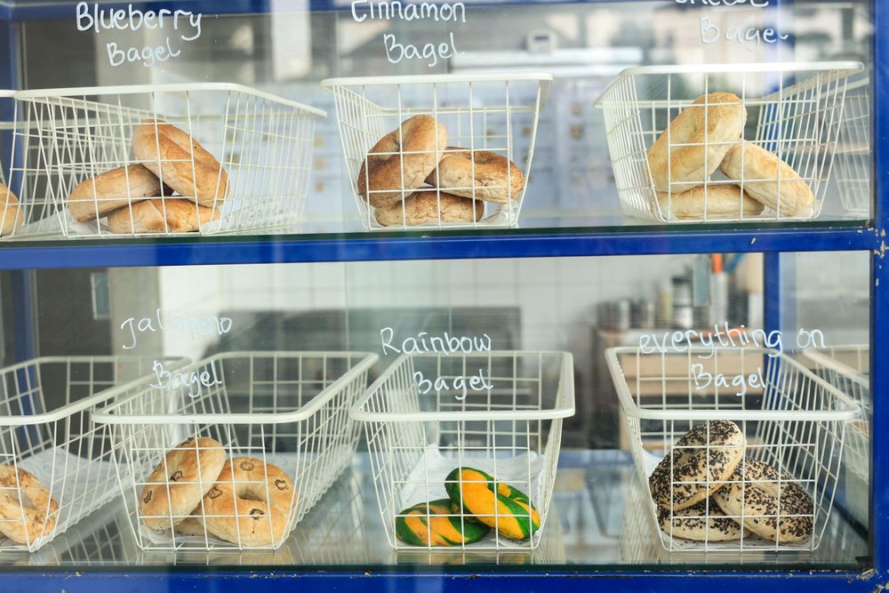 Various Bagel on Local Bagel Shop