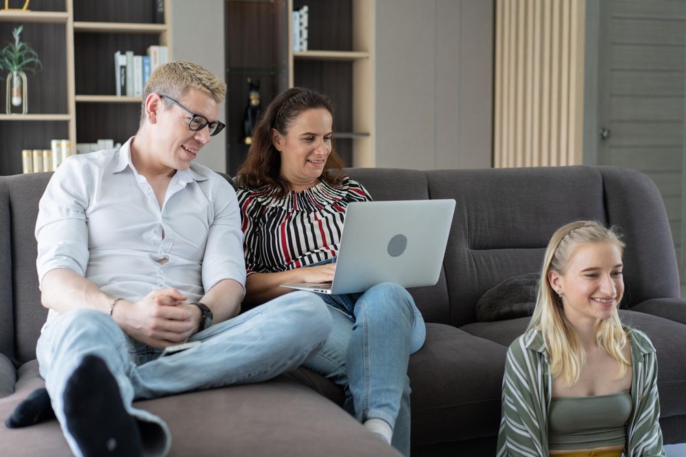 Family spending time together in the living room