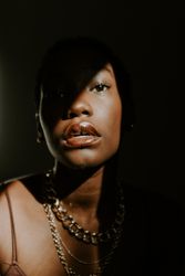 Woman wearing lipgloss