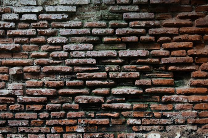Old red brick wall pattern background, bricks texture pattern background.