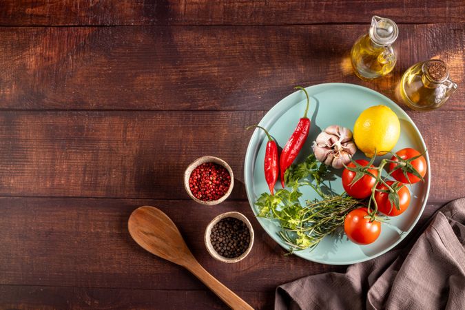 Ingredients for cooking on the table