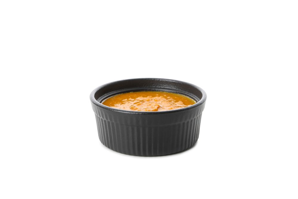 Concept of tasty food, sweet potato puree, isolated on plain background