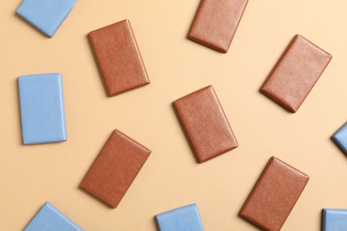 Concept of tasty food, chocolate, top view