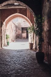 Paved archway in ancient city