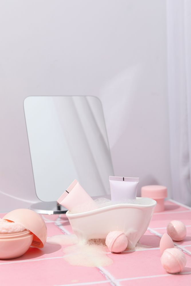 Concept of cosmetic and beauty care accessories