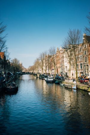 View of quiet river in Holland