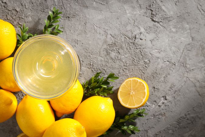 Concept of tasty drink, Limoncello, space for text
