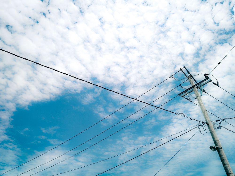 Electrical Grid Power Lines and Cloudscape