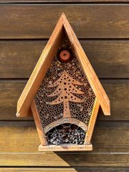 Bee house, cedar tree