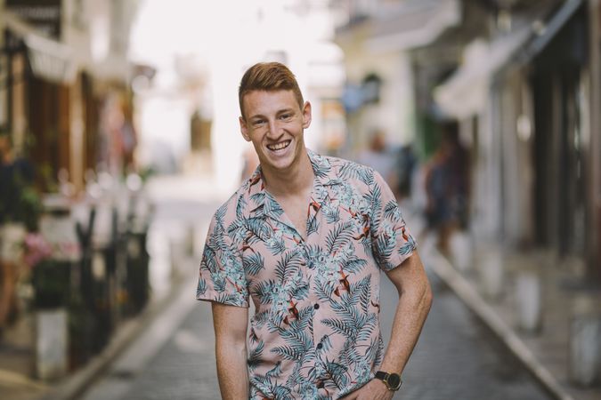 Handsome man standing on the street