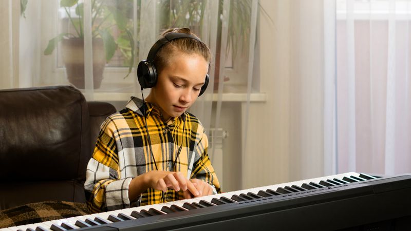 Young Pianist in Practice