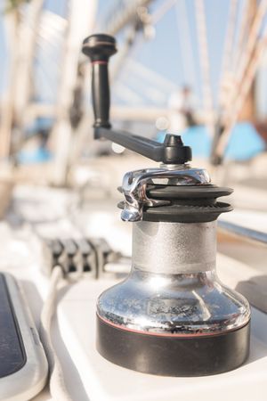 Winch for rope on yacht