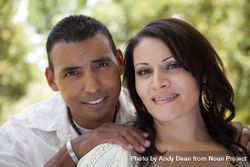 Attractive Hispanic Couple in the Park 0Pj1Er