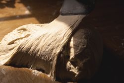 Fermented sourdough on the kitchen counter