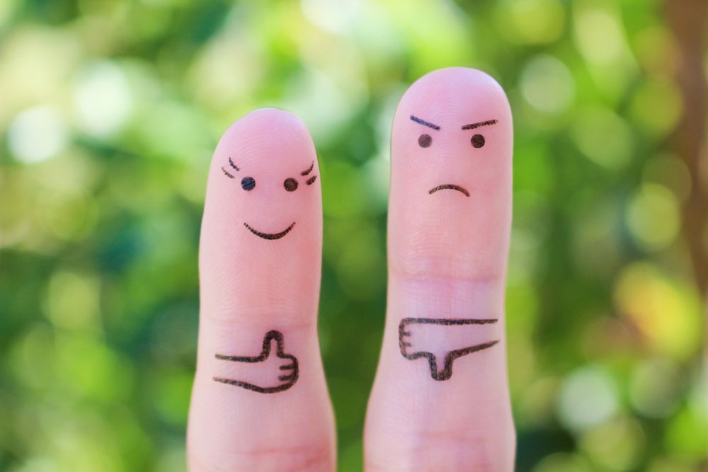 Finger art of couple.