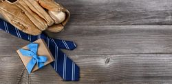Father’s day celebration with baseball stuff and other gifts