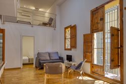 Interior of living room and windows
