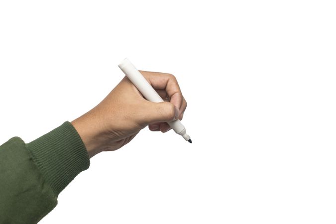 male hand holding marker