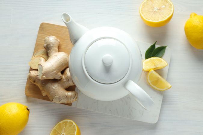 Cold treatment, healthcare concept - tea with ginger