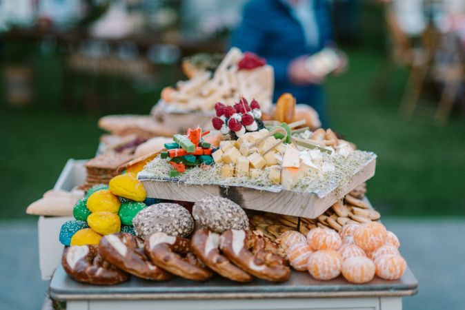 Wedding buffet with canapes and sweets
