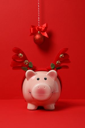 Concept of Christmas finance with piggy bank