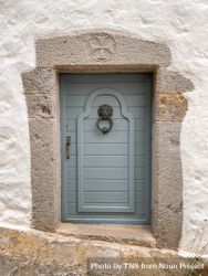 Patmian grey door with lions head knocker 5ng6BQ