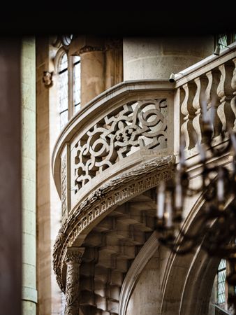 Gorgeous staircase in an old mansion in Paris. The luxury of a bygone era.