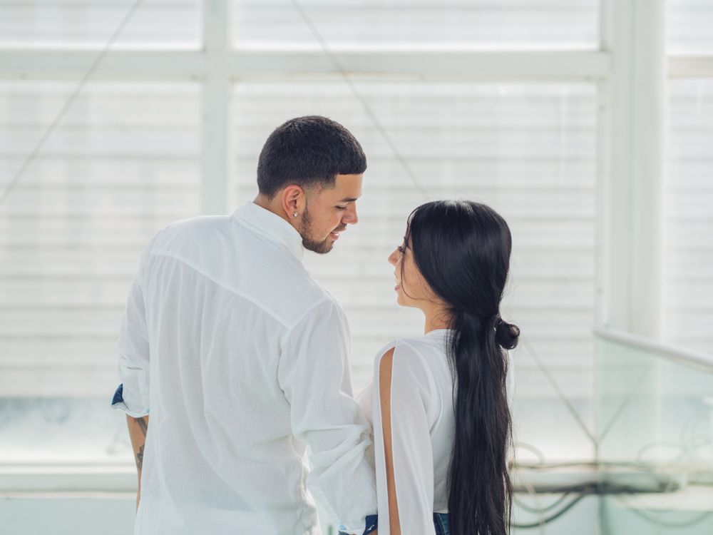 Man and woman embracing with love
