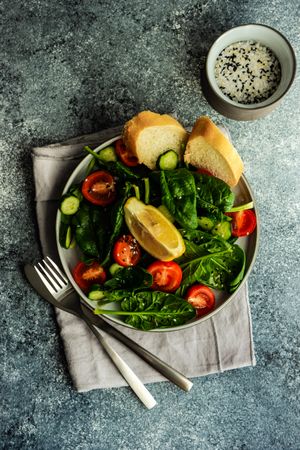 Fresh organic salad with spinach